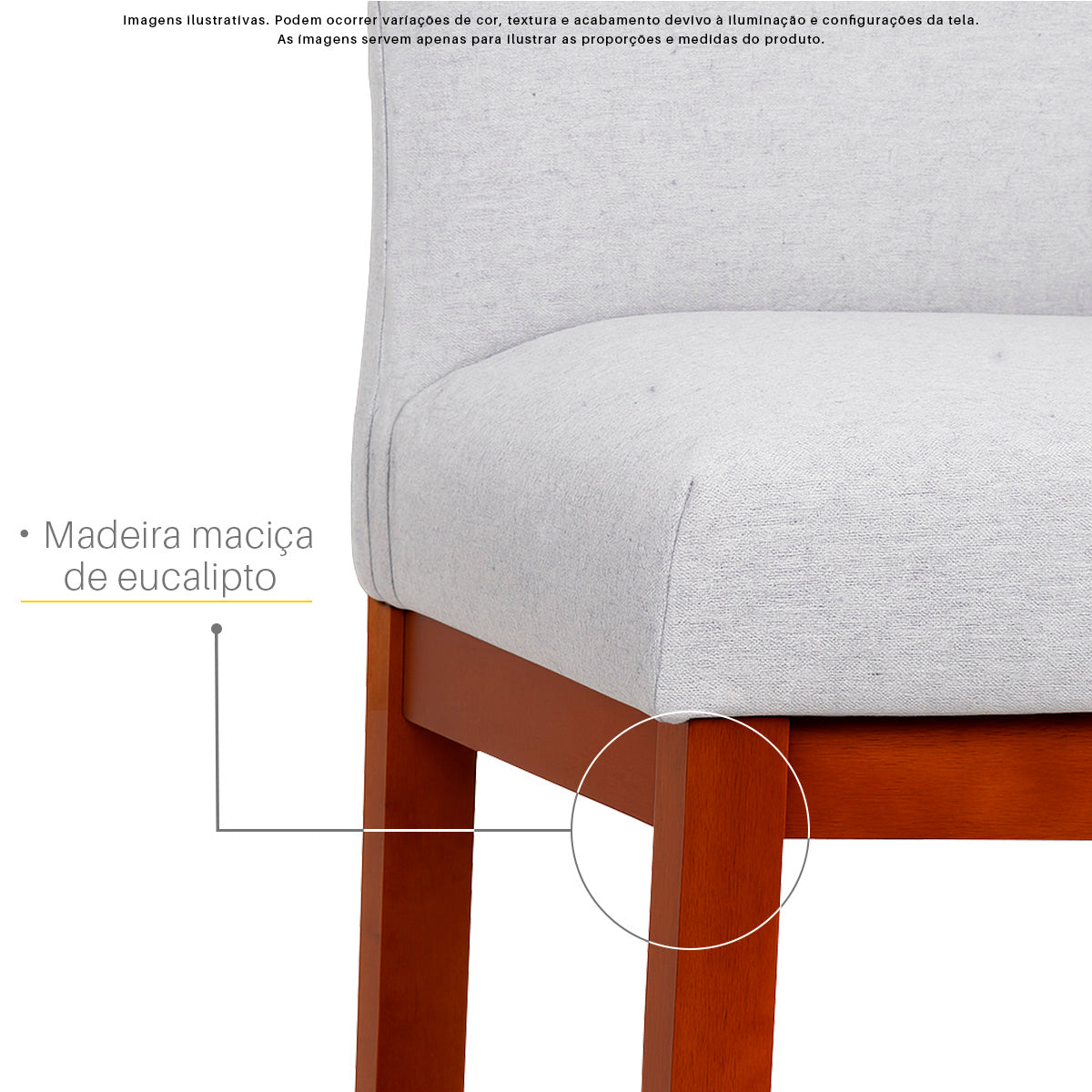 2 Banquetas Safira com Assento Estofado em Tecido Linho e Estrutura de Madeira Maciça – Com Encosto e Apoio para os Pés, Altura 104 cm para Bancadas Altas