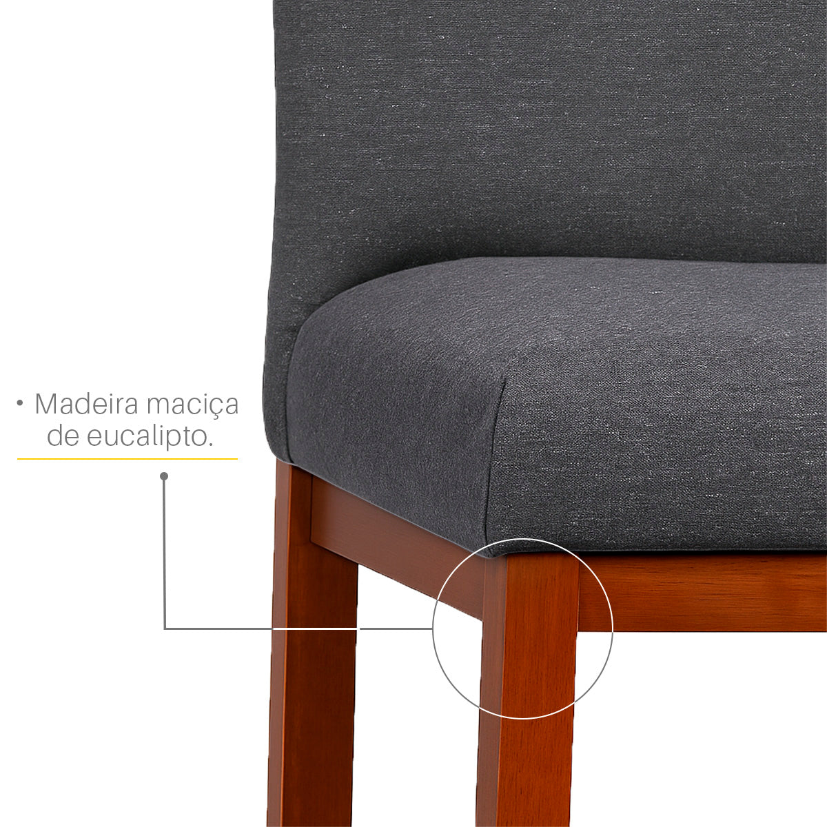 2 Banquetas Safira com Assento Estofado em Tecido Linho e Estrutura de Madeira Maciça – Com Encosto e Apoio para os Pés, Altura 104 cm para Bancadas Altas