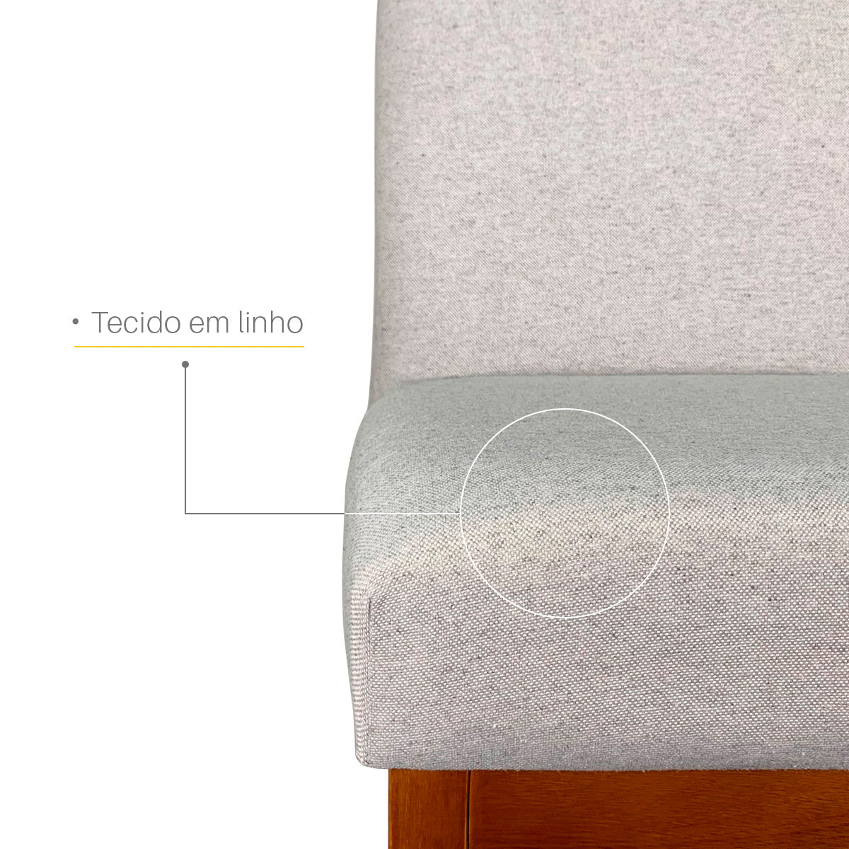 Banqueta Alta Jade Estofada com Estrutura de Madeira Maciça e Assento em Espuma D23 - Encosto Estofado e Altura Ideal para Bancadas Compactas