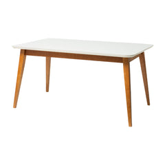 Mesa de Jantar 6 Lugares em Madeira com Tampo de Vidro