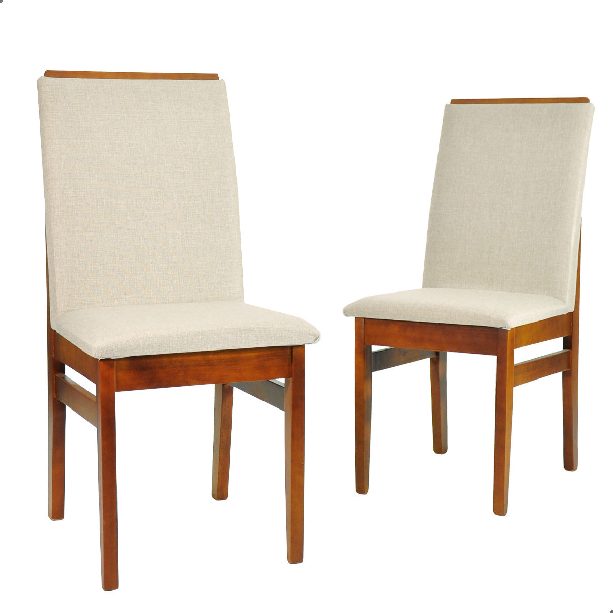 Kit 2 Cadeiras Veneza Linho – Estrutura em Madeira Maciça