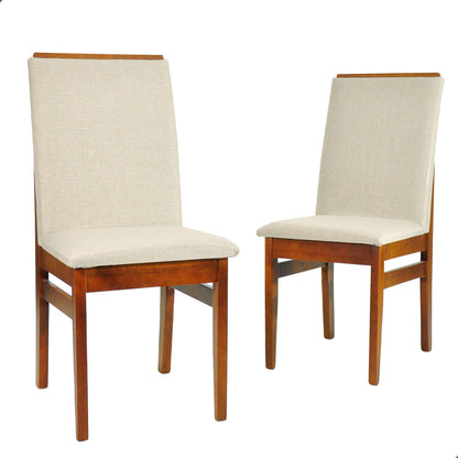 Kit 2 Cadeiras Veneza Linho – Estrutura em Madeira Maciça