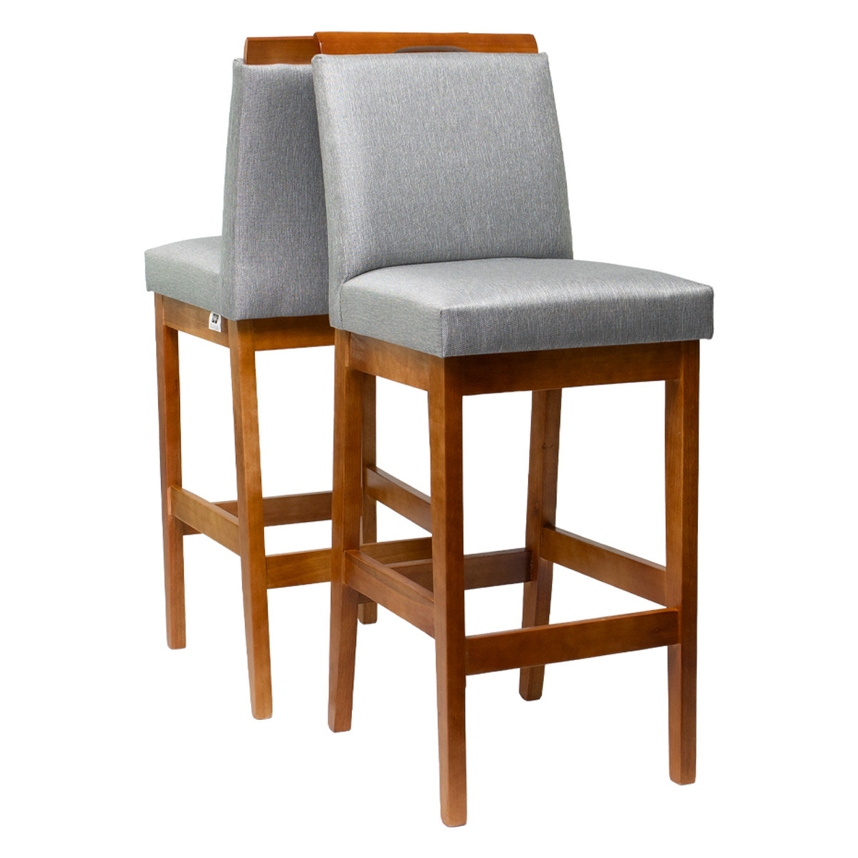Kit 2 Banquetas Rubi Estofada – Estrutura em Madeira