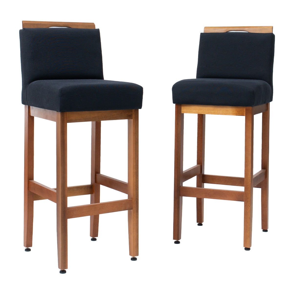 Kit 2 Banquetas Alta Safira Linho 104cm – Apoio para Pés