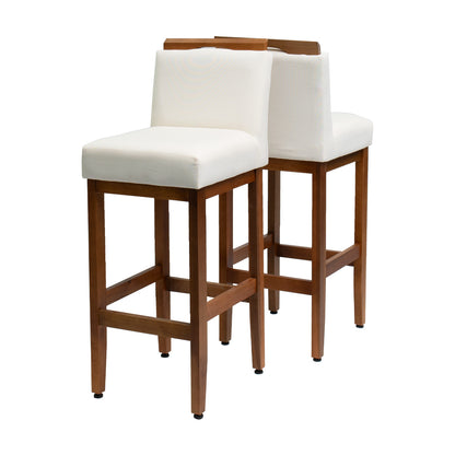 Kit 2 Banquetas Alta Safira Linho 104cm – Apoio para Pés