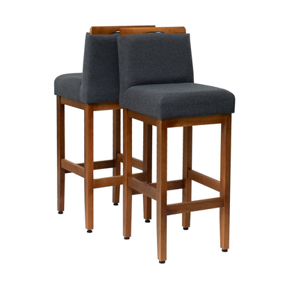 Kit 2 Banquetas Alta Safira Linho 104cm – Apoio para Pés