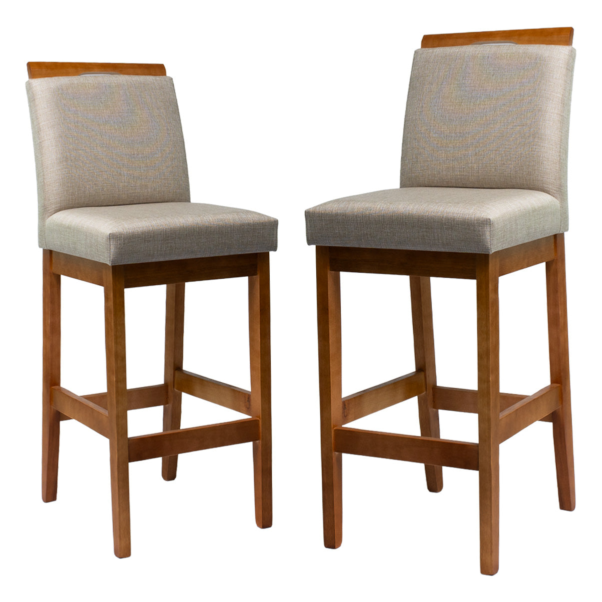 Kit 2 Banquetas Rubi Estofada – Estrutura em Madeira