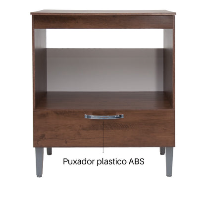 Balcão Cooktop 5 Bocas 85cm MDP para Cozinha Compacta com Nicho para Forno e Porta Basculante