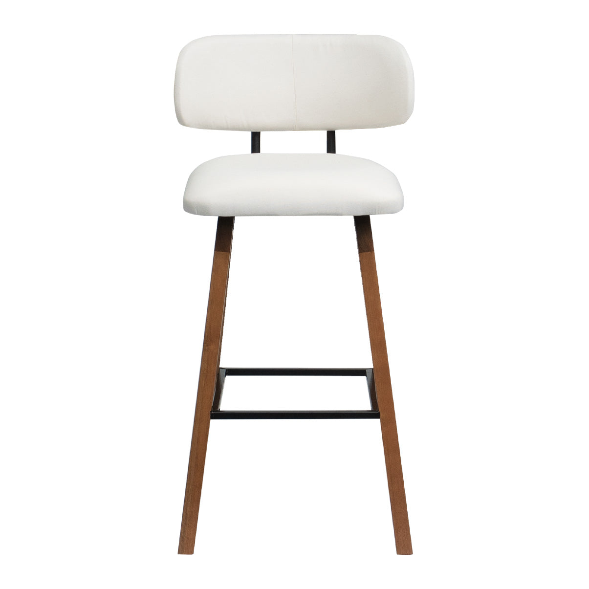 Kit 2 Banquetas Aurora em Madeira Maciça com Assento Estofado e Encosto Anatômico — Conforto para Cozinha Gourmet