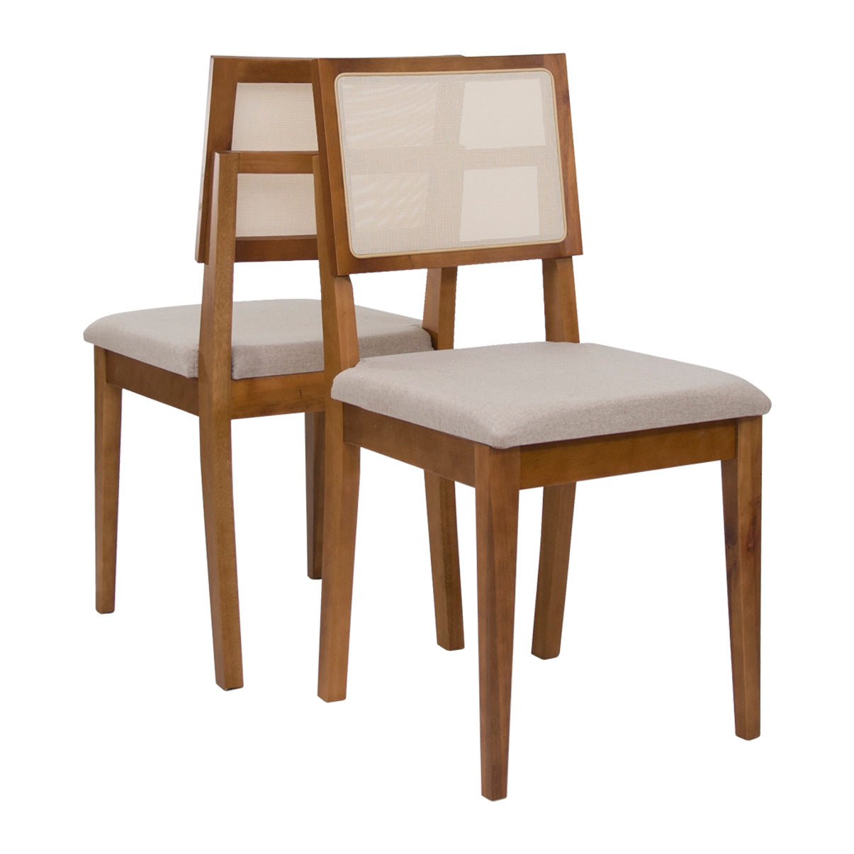 Kit com 2 Cadeiras Safira com Estrutura em Madeira e Assento Estofado – Design Elegante para Sala de Jantar ou Espaços Modernos