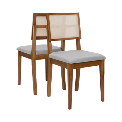 Kit com 2 Cadeiras Safira com Estrutura em Madeira e Assento Estofado – Design Elegante para Sala de Jantar ou Espaços Modernos