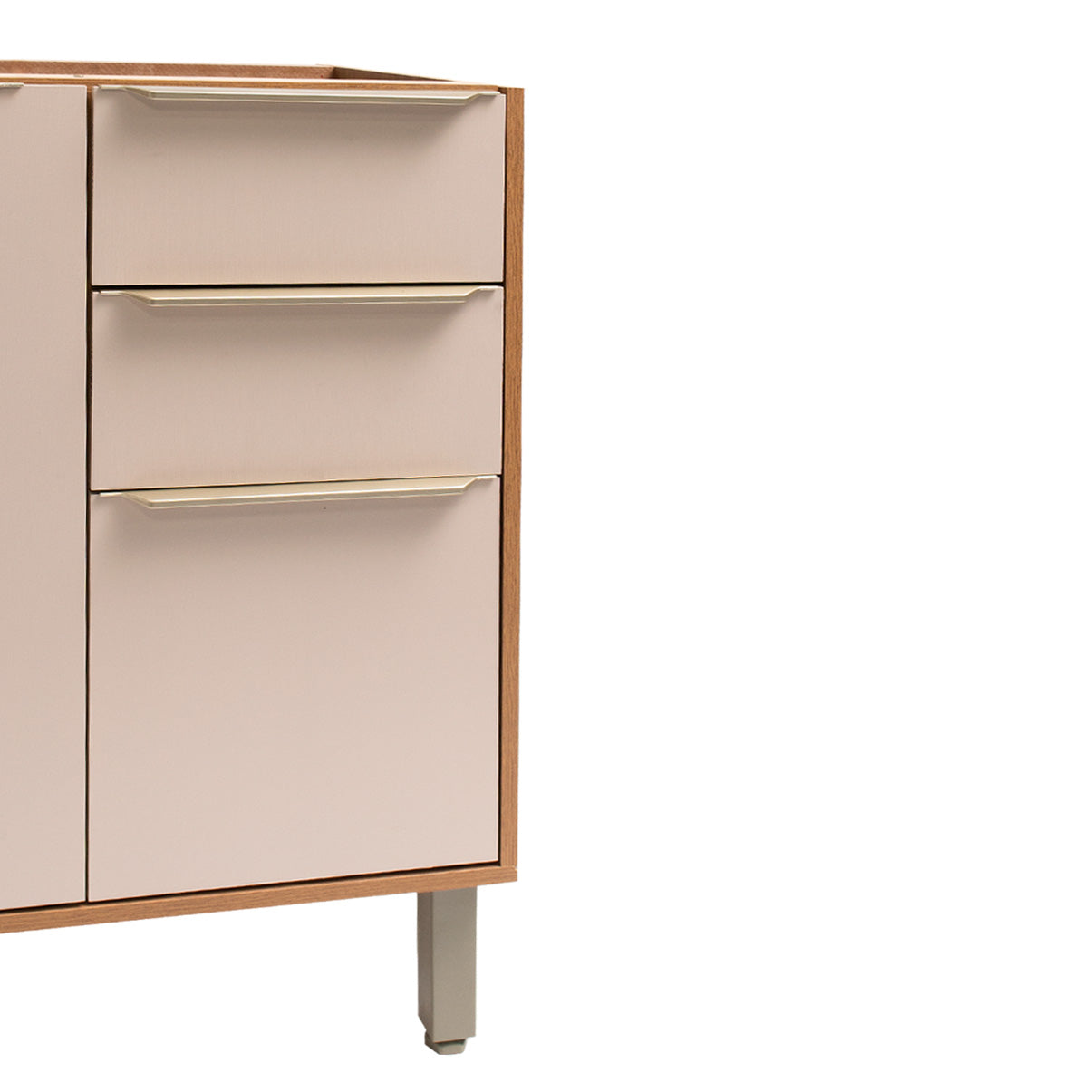 Balcão de Cozinha 120cm Sem Tampo com 2 Gavetas Corrediça Telescópica e Pés Reguláveis Divina