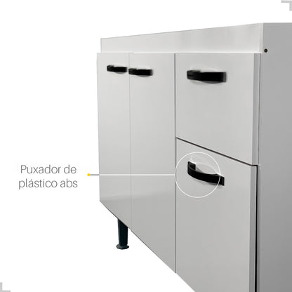 Balcão Cozinha 120cm 3 Portas – Sem Tampo