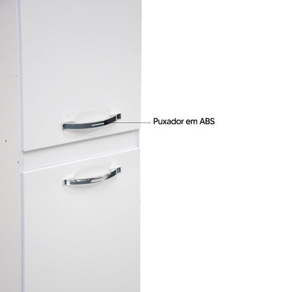 Paneleiro de Cozinha Light com 3 Prateleiras — MDP de Alta Qualidade com 2 Portas e Pés com Regulagem para Otimizar Espaço e Manter a Cozinha Organizada