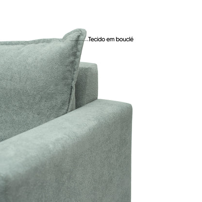 Sofá 3 Lugares Classic Tecido Linho com 2 Almofadas 2m Estrutura em Madeira de Eucalipto