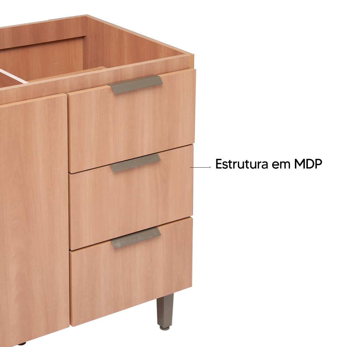 Balcão de Cozinha 160cm com 3 Gavetas e 3 Portas Organização Completa para Cozinha e Área de Serviço