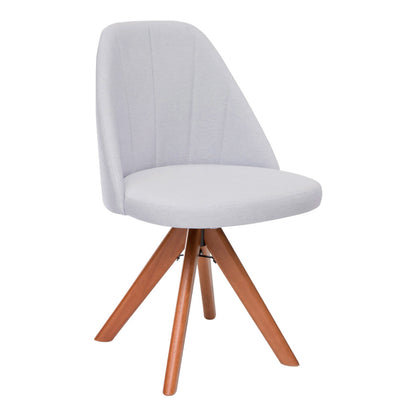 Kit com 2 Cadeiras Mariana Giratórias com Estrutura de Madeira e Assento Estofado – Design Moderno e Confortável para Sala de Jantar
