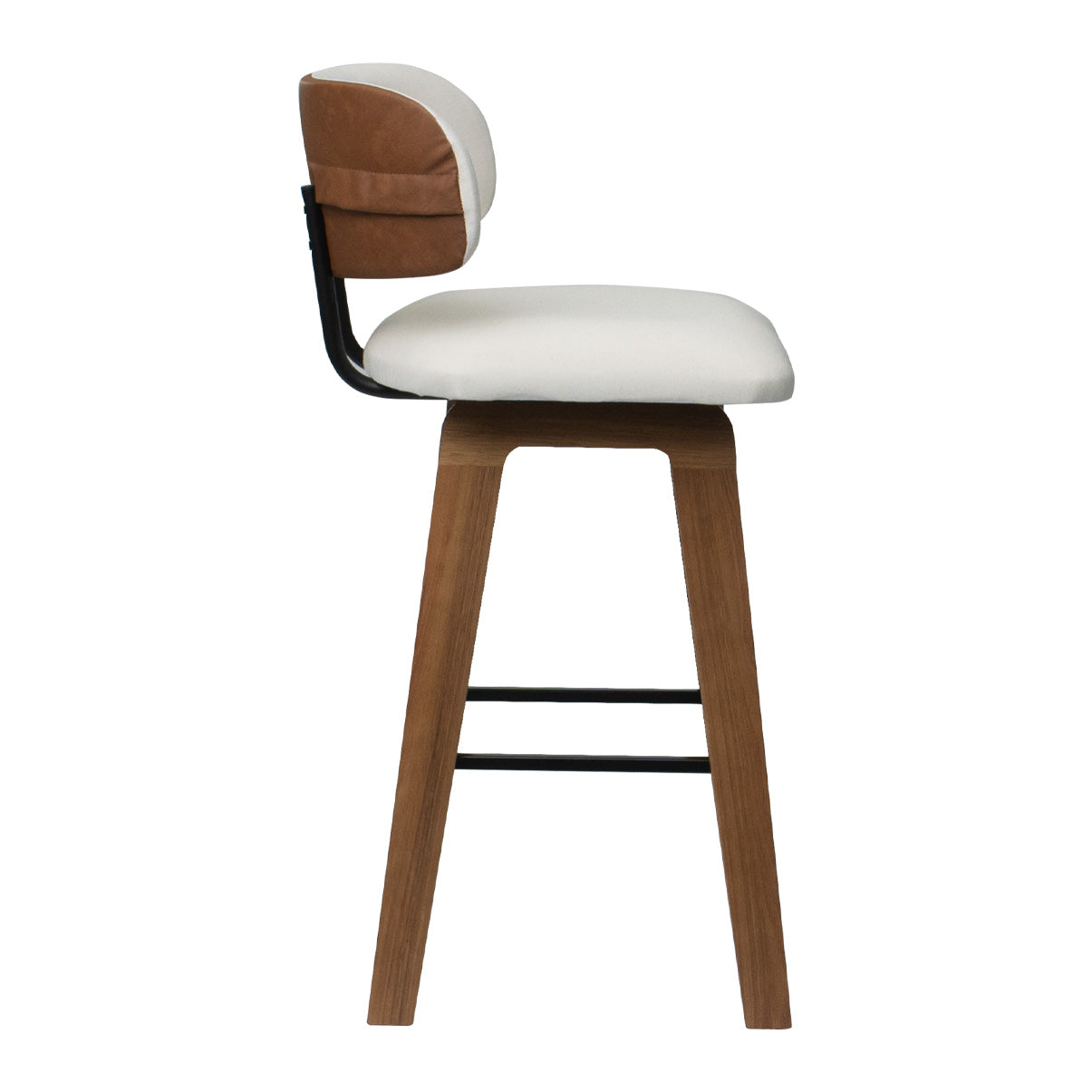 Kit 2 Banquetas Aurora em Madeira Maciça com Assento Estofado e Encosto Anatômico — Conforto para Cozinha Gourmet