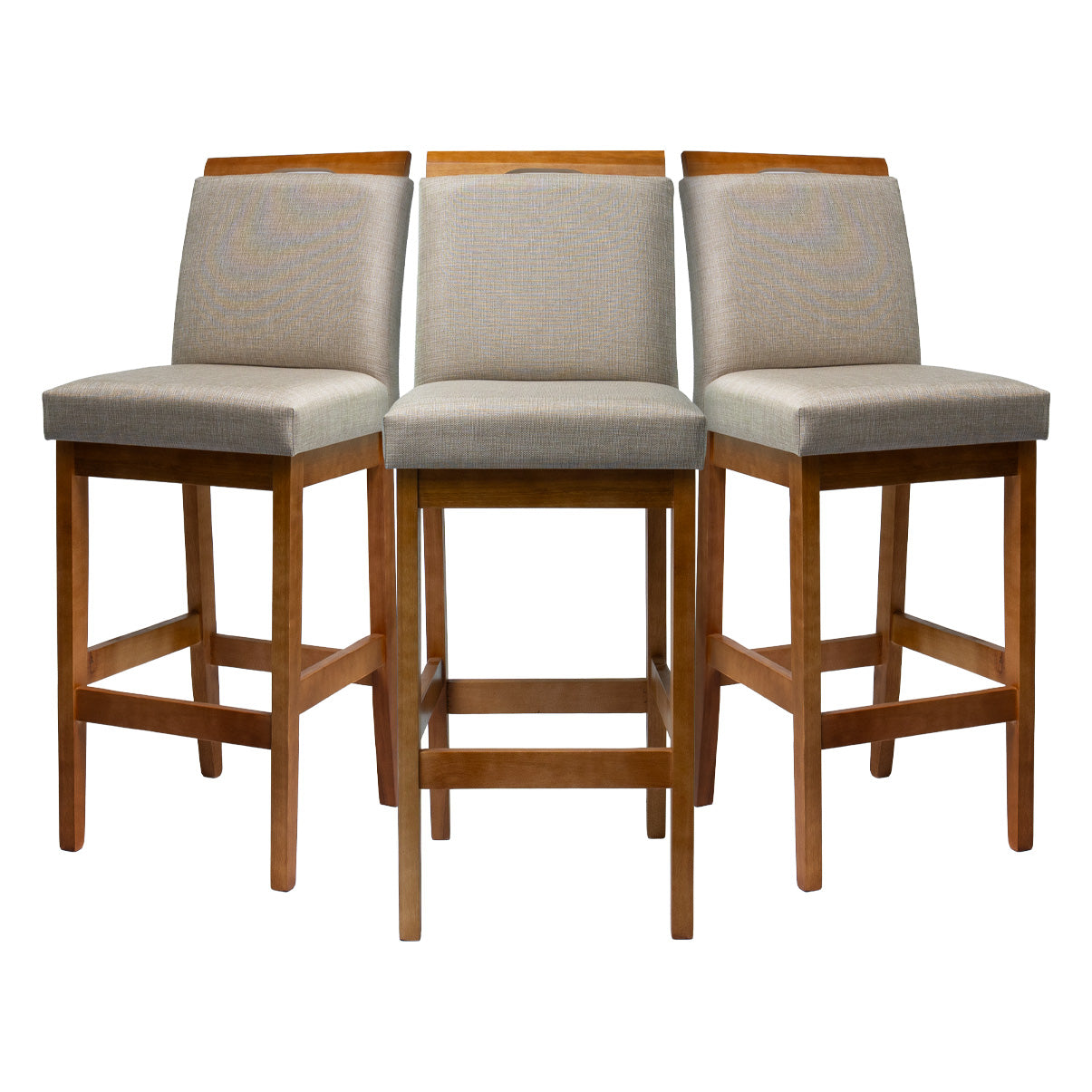 Kit 2 Banquetas Rubi Estofada – Estrutura em Madeira