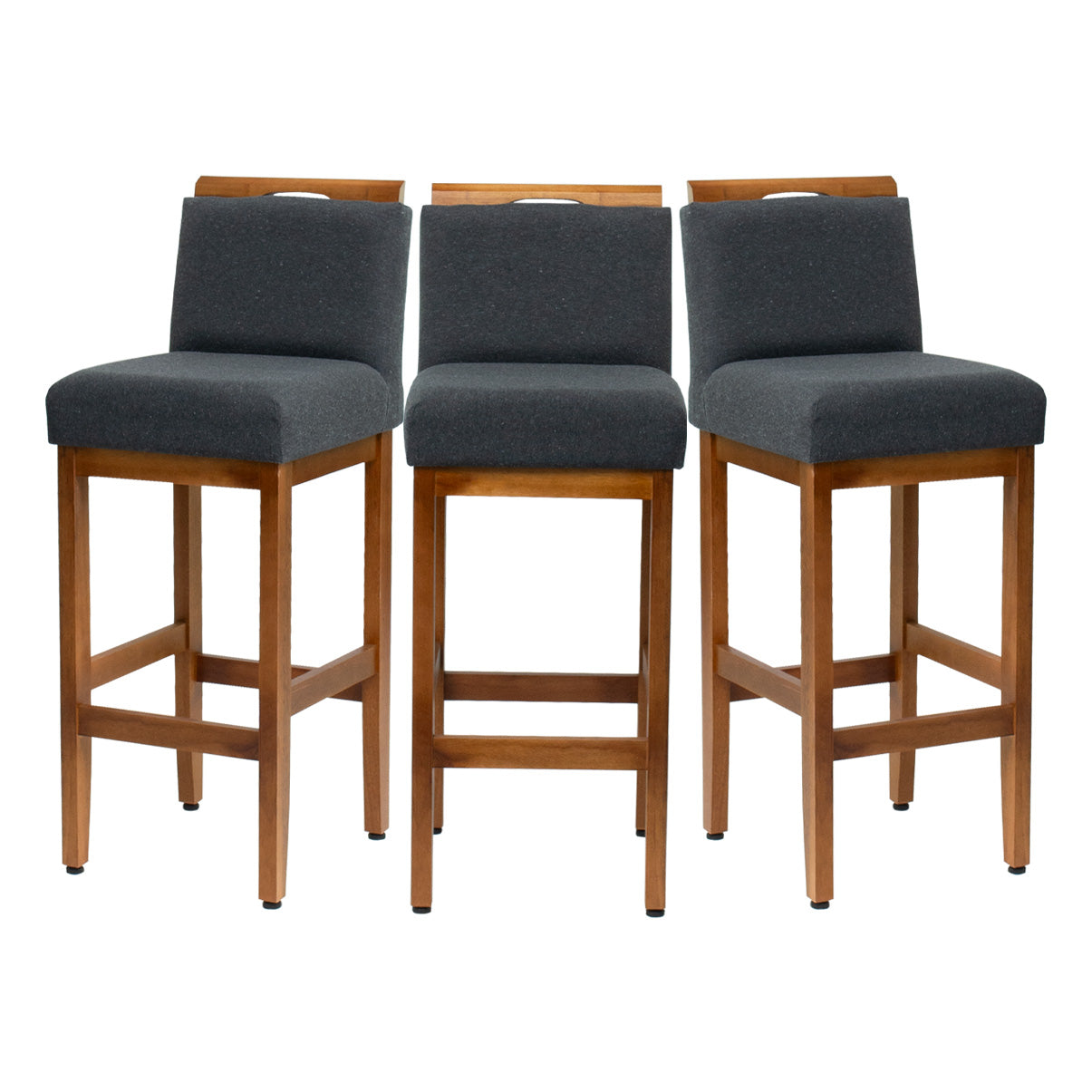 Kit 2 Banquetas Alta Safira Linho 104cm – Apoio para Pés