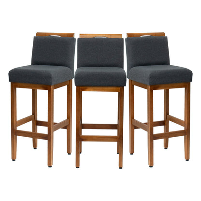 Kit 2 Banquetas Alta Safira Linho 104cm – Apoio para Pés