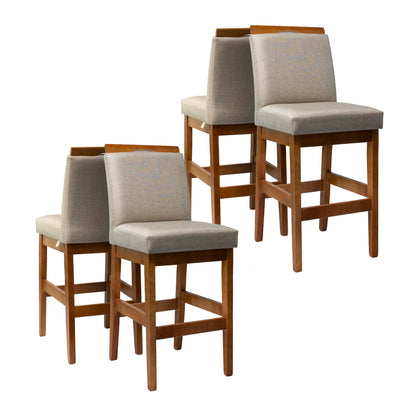 Kit 2 Banquetas Baixa Rubi 63cm Linho – Estrutura em Madeira