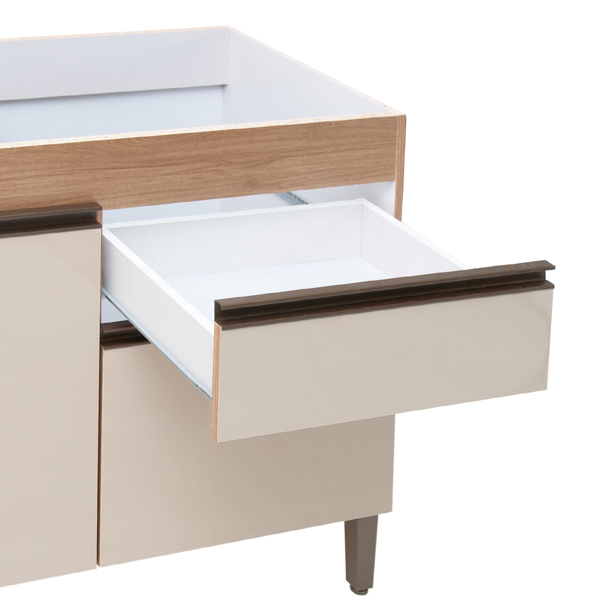 Balcão de Pia Sara Splendore 120cm com 3 Portas e 2 Gavetas em MDP — Ideal para Cozinha Organizada (Sem Tampo)