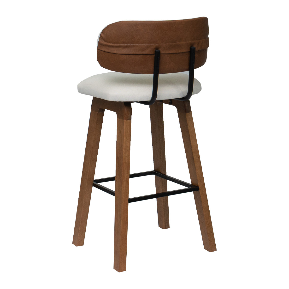 Kit 2 Banquetas Aurora em Madeira Maciça com Assento Estofado e Encosto Anatômico — Conforto para Cozinha Gourmet