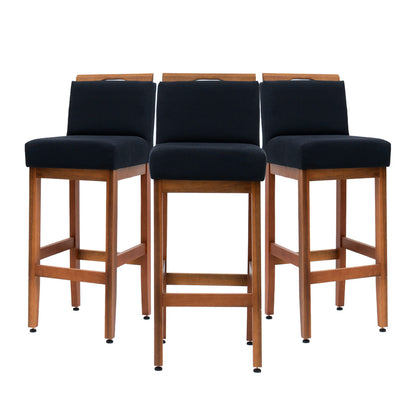 Kit 2 Banquetas Alta Safira Linho 104cm – Apoio para Pés