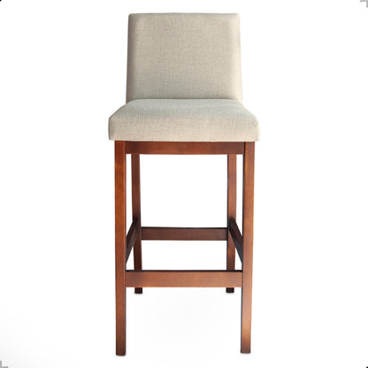 Kit 2 Banquetas Gold Linho – Estrutura em Madeira Maciça