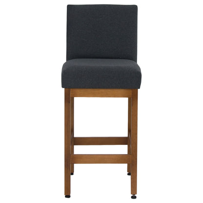 Banqueta Baixa Jade Estofada com Estrutura de Madeira Maciça e Assento em Espuma D23 - Encosto Estofado e Altura Ideal para Bancadas Compactas