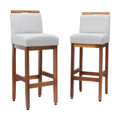 Kit 2 Banquetas Alta Safira Linho 104cm – Apoio para Pés