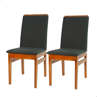 Kit 2 Cadeiras Veneza Linho – Estrutura em Madeira Maciça