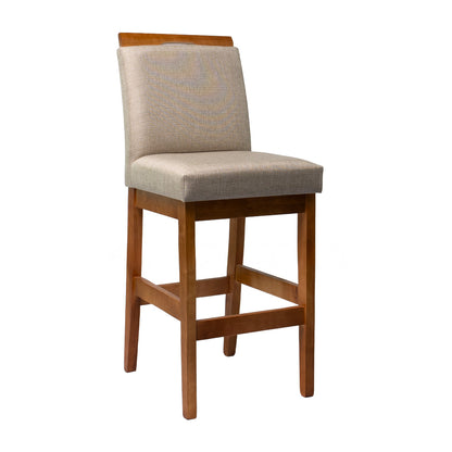 Kit 2 Banquetas Baixa Rubi 63cm Linho – Estrutura em Madeira