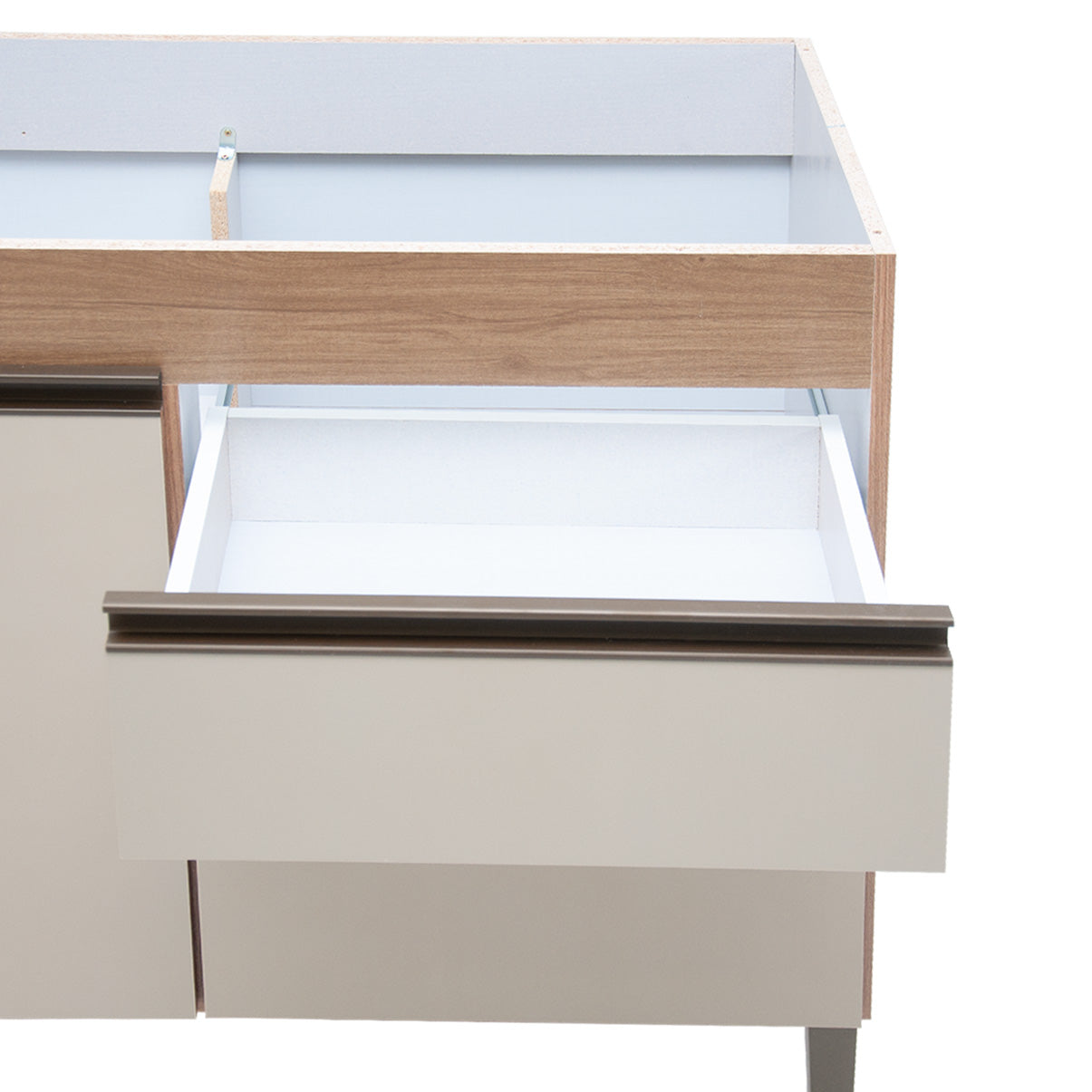 Balcão de Pia Sara Splendore 120cm com 3 Portas e 2 Gavetas em MDP — Ideal para Cozinha Organizada (Sem Tampo)