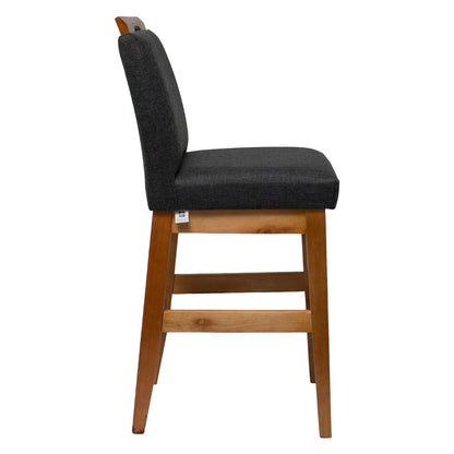 Kit 2 Banquetas Baixa Rubi 63cm Linho – Estrutura em Madeira