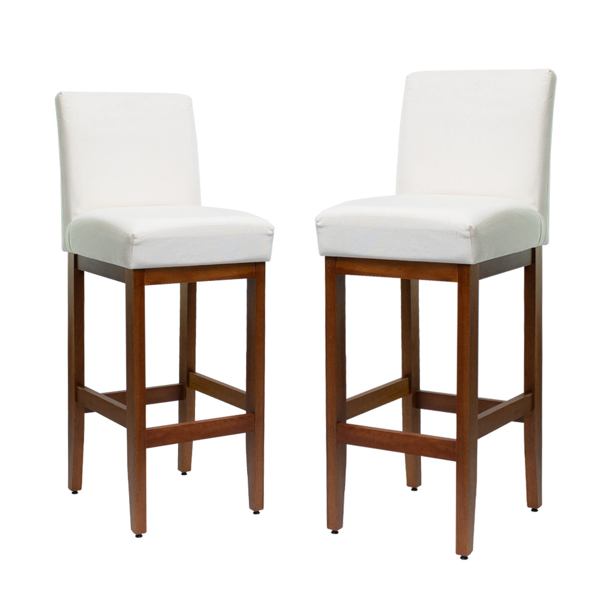 Kit 2 Banquetas Alta Jade Linho – Encosto Estofado