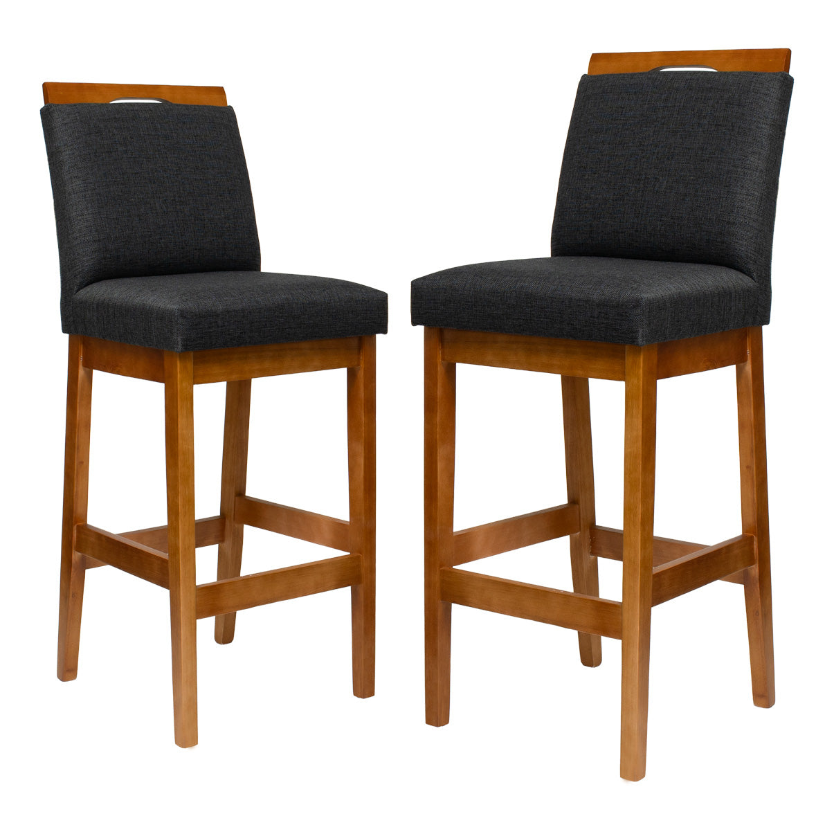 Kit 2 Banquetas Rubi Estofada – Estrutura em Madeira