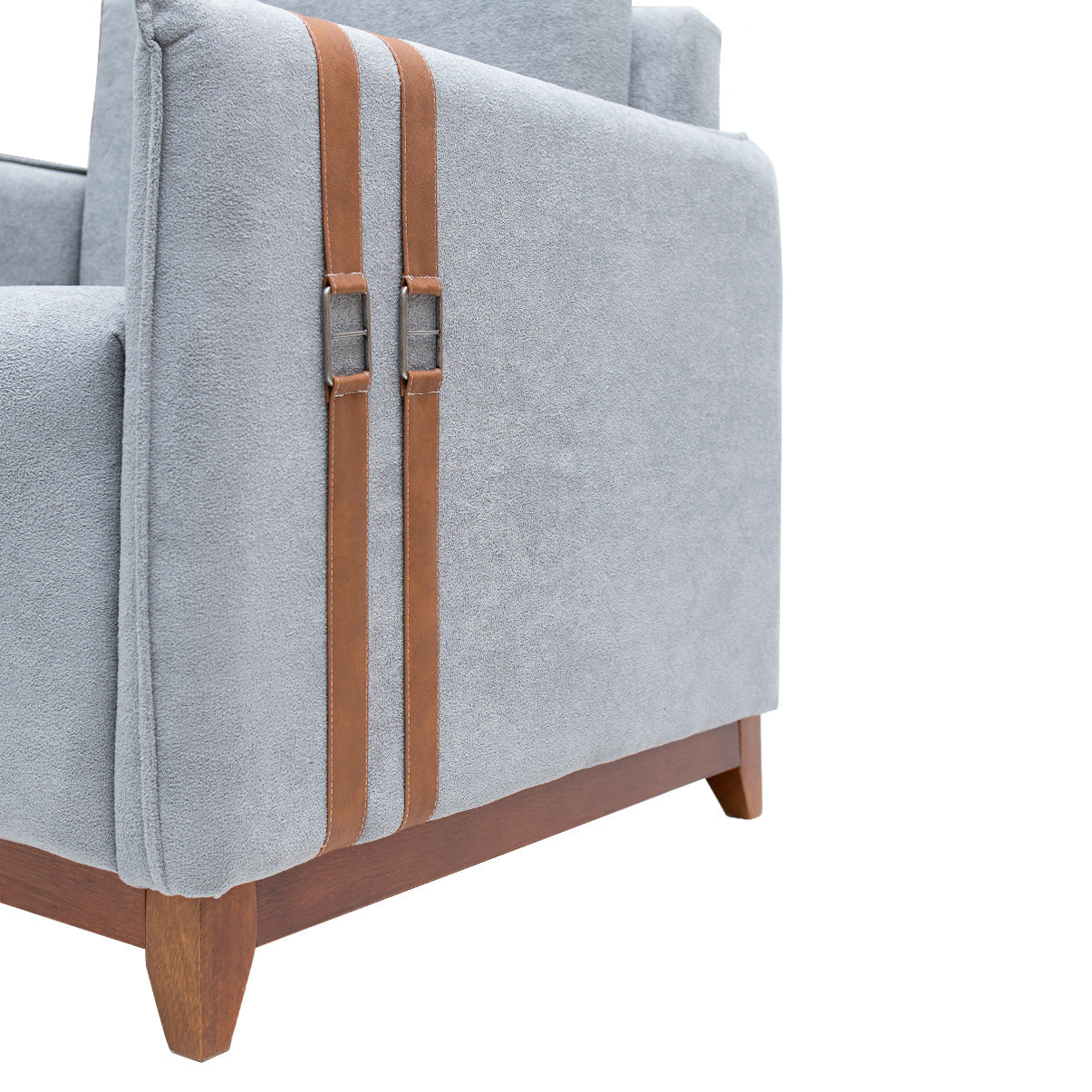 Poltrona Bogotá Estofada com Estrutura de Madeira de Eucalipto