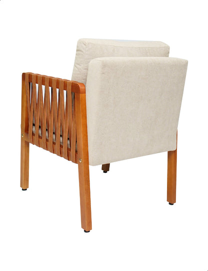 Kit 2 Poltronas Cordova em Madeira Maciça Eucalipto Estofada com Fibra de Silicone – Design Moderno e Conforto para Sala, Escritório ou Recepção