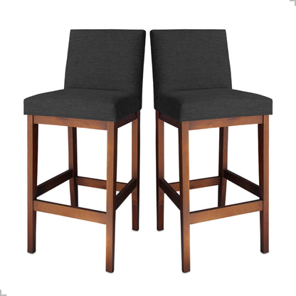 Kit 2 Banquetas Gold Linho – Estrutura em Madeira Maciça