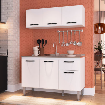 Balcão Cozinha 120cm 3 Portas – Sem Tampo