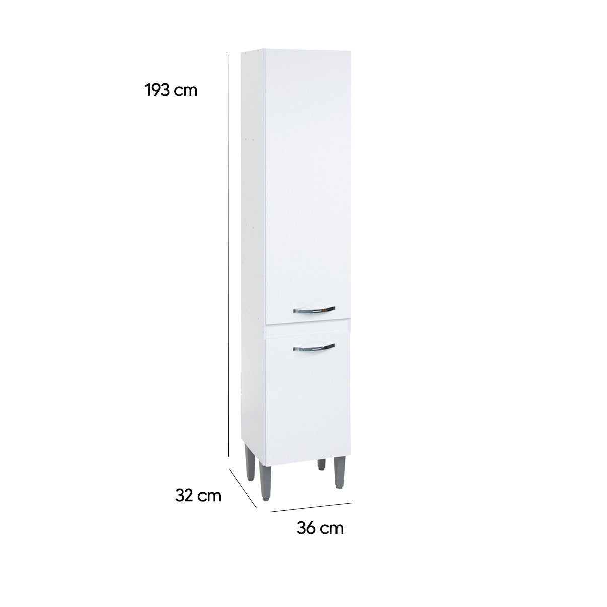 Paneleiro de Cozinha Light com 3 Prateleiras — MDP de Alta Qualidade com 2 Portas e Pés com Regulagem para Otimizar Espaço e Manter a Cozinha Organizada