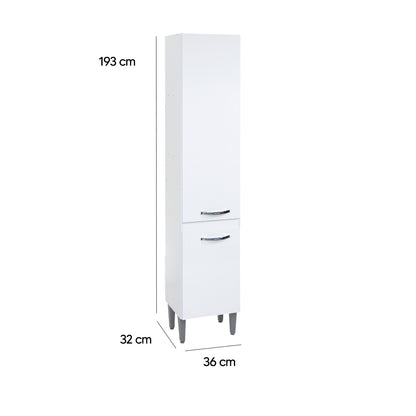 Paneleiro de Cozinha Light com 3 Prateleiras — MDP de Alta Qualidade com 2 Portas e Pés com Regulagem para Otimizar Espaço e Manter a Cozinha Organizada