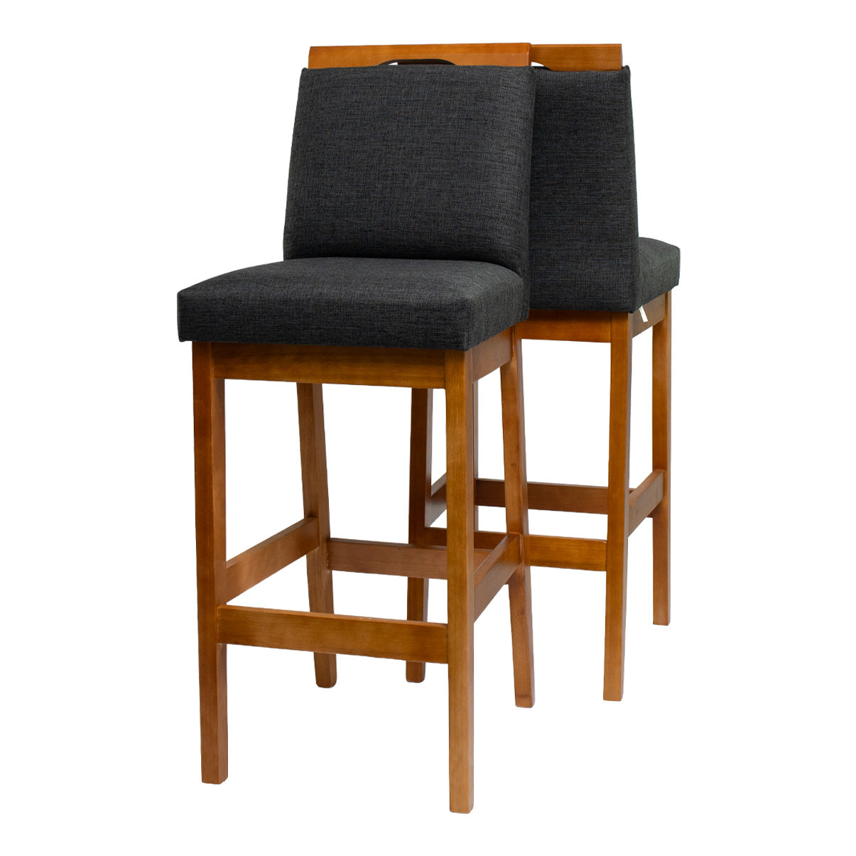 Kit 2 Banquetas Rubi Estofada – Estrutura em Madeira