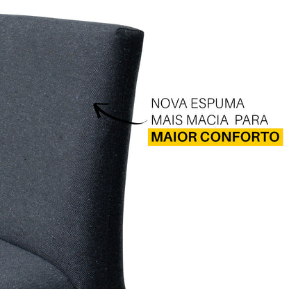 Kit 2 Banquetas Alta Jade Linho – Encosto Estofado
