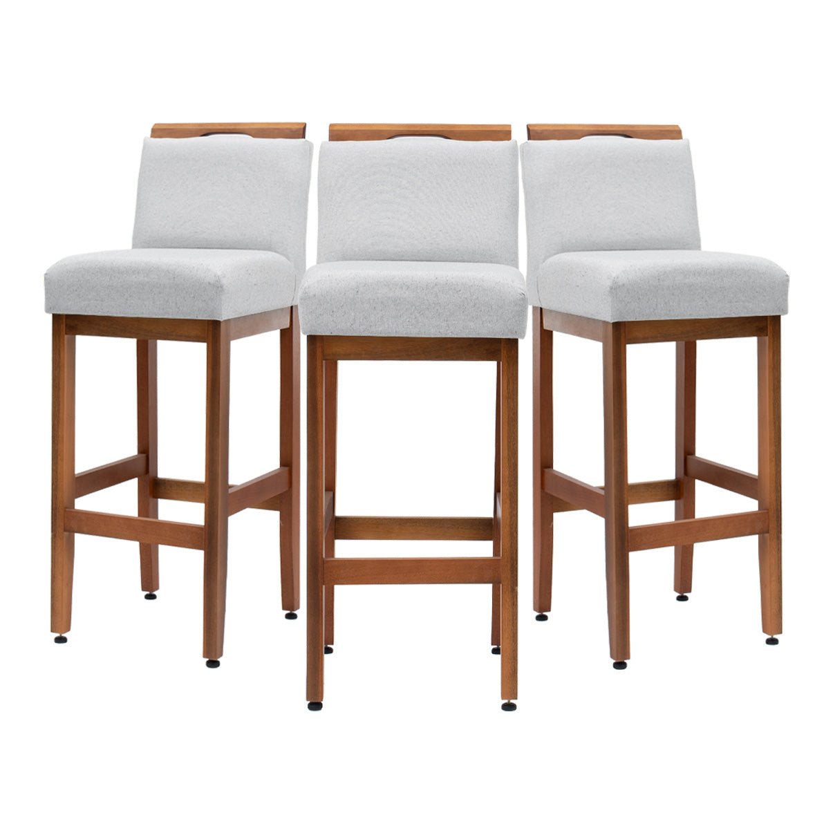 Kit 2 Banquetas Alta Safira Linho 104cm – Apoio para Pés