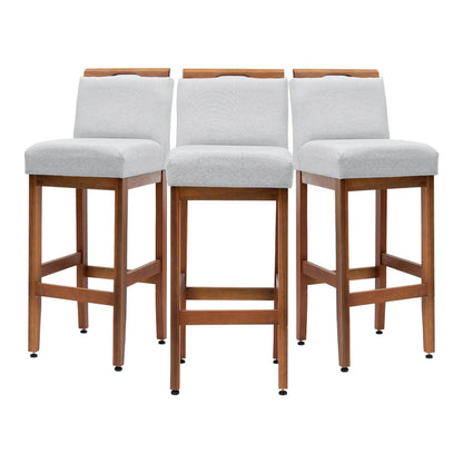 Kit 2 Banquetas Alta Safira Linho 104cm – Apoio para Pés