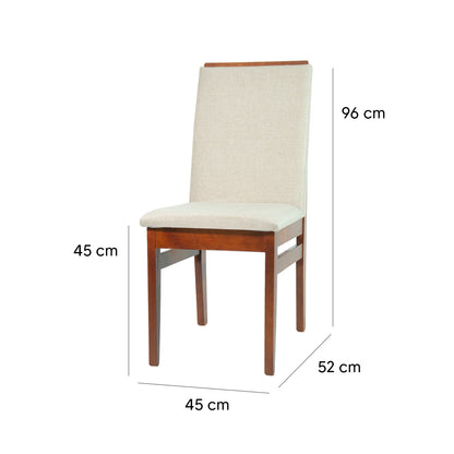Kit 2 Cadeiras Veneza Linho – Estrutura em Madeira Maciça