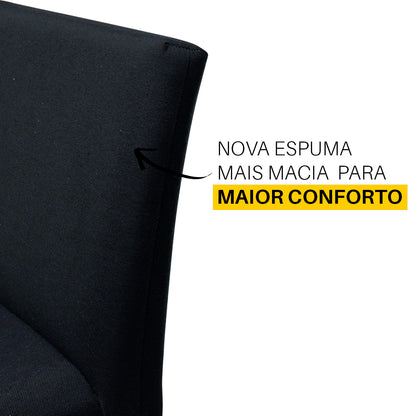 Kit 2 Banquetas Alta Jade Linho – Encosto Estofado